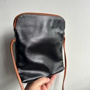 Sleek Black and Tan Men's Messenger Bag